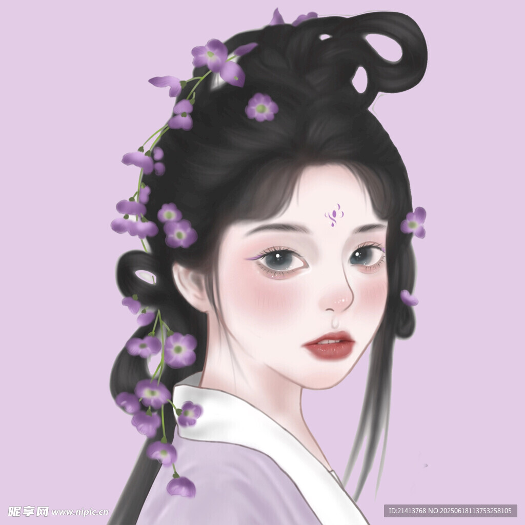 古風發飾美女插畫