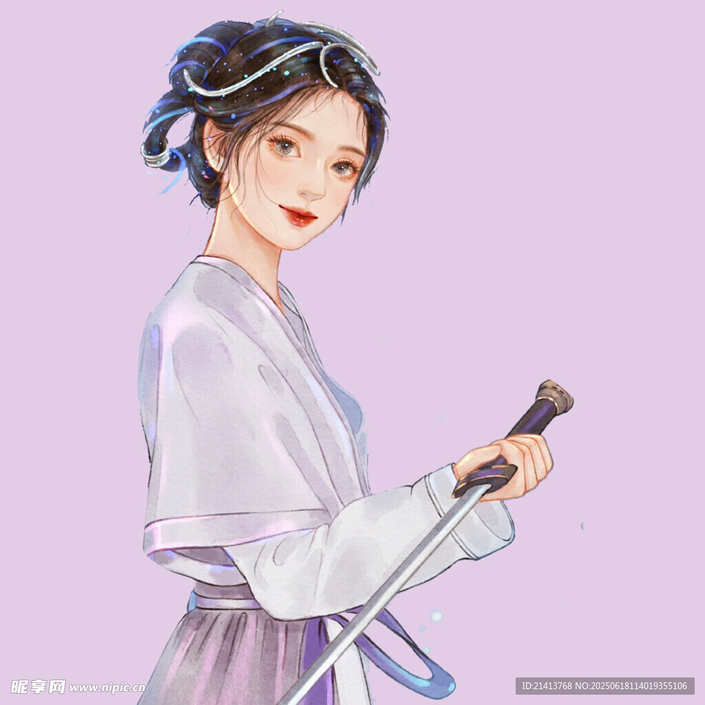 古風持劍女子優雅形象