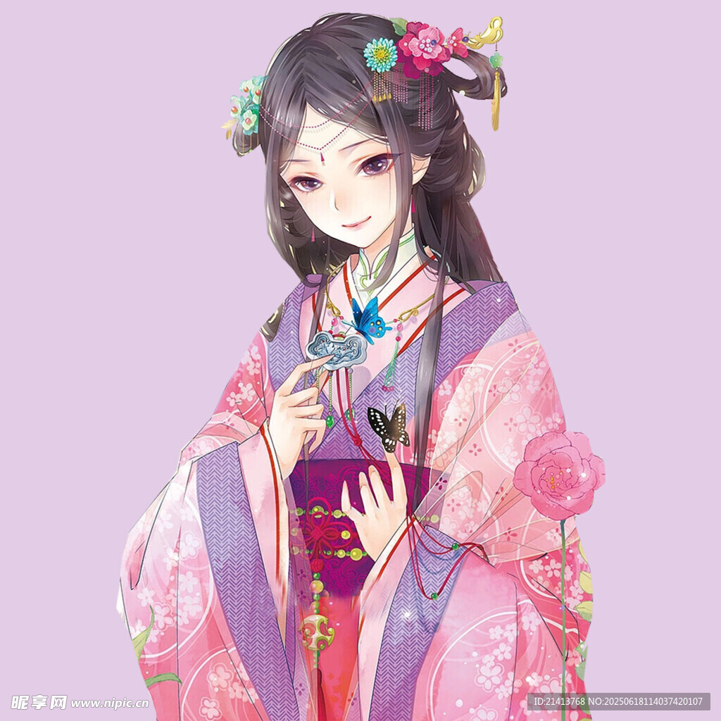 古風漢服少女手持書卷