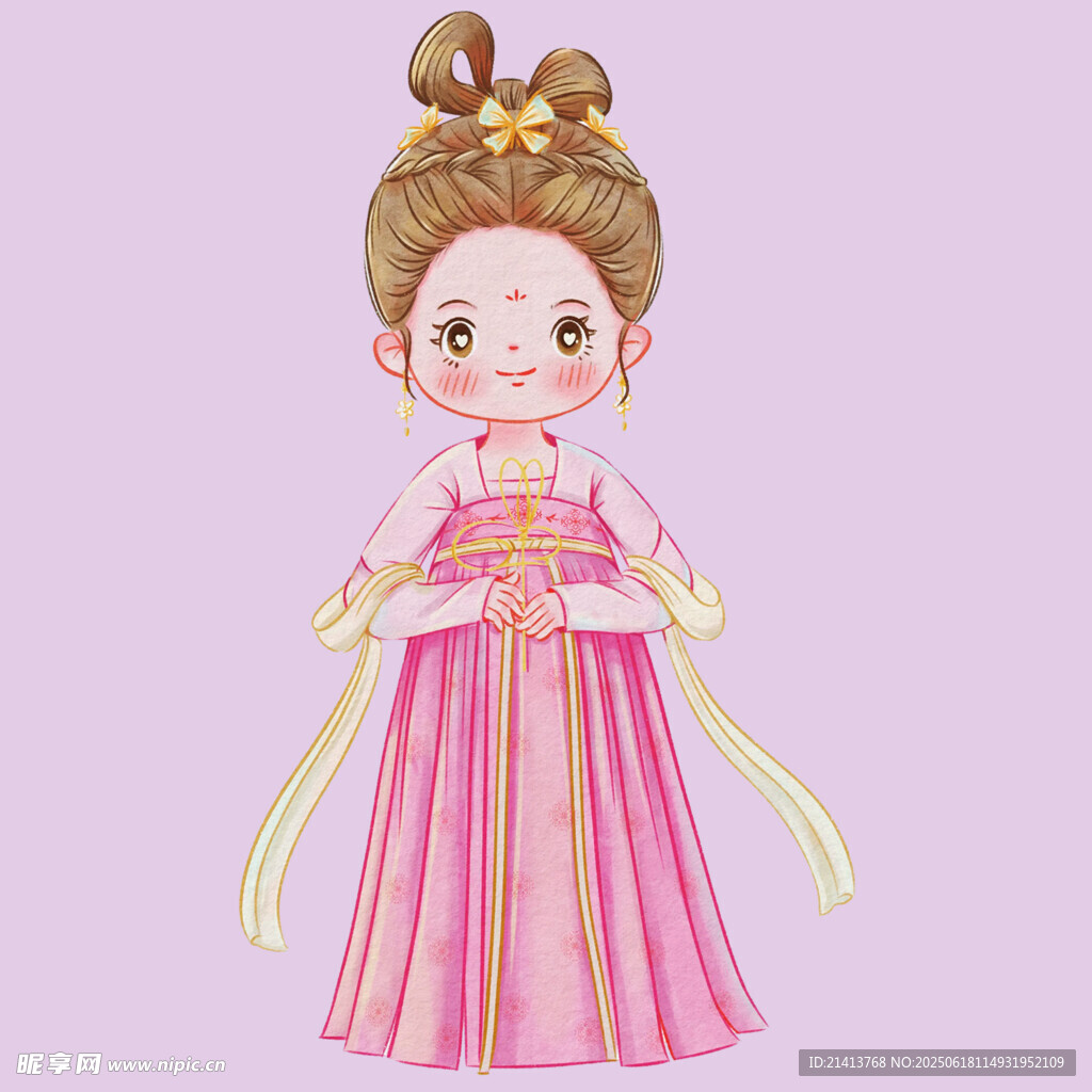 古風可愛唐裝小女孩