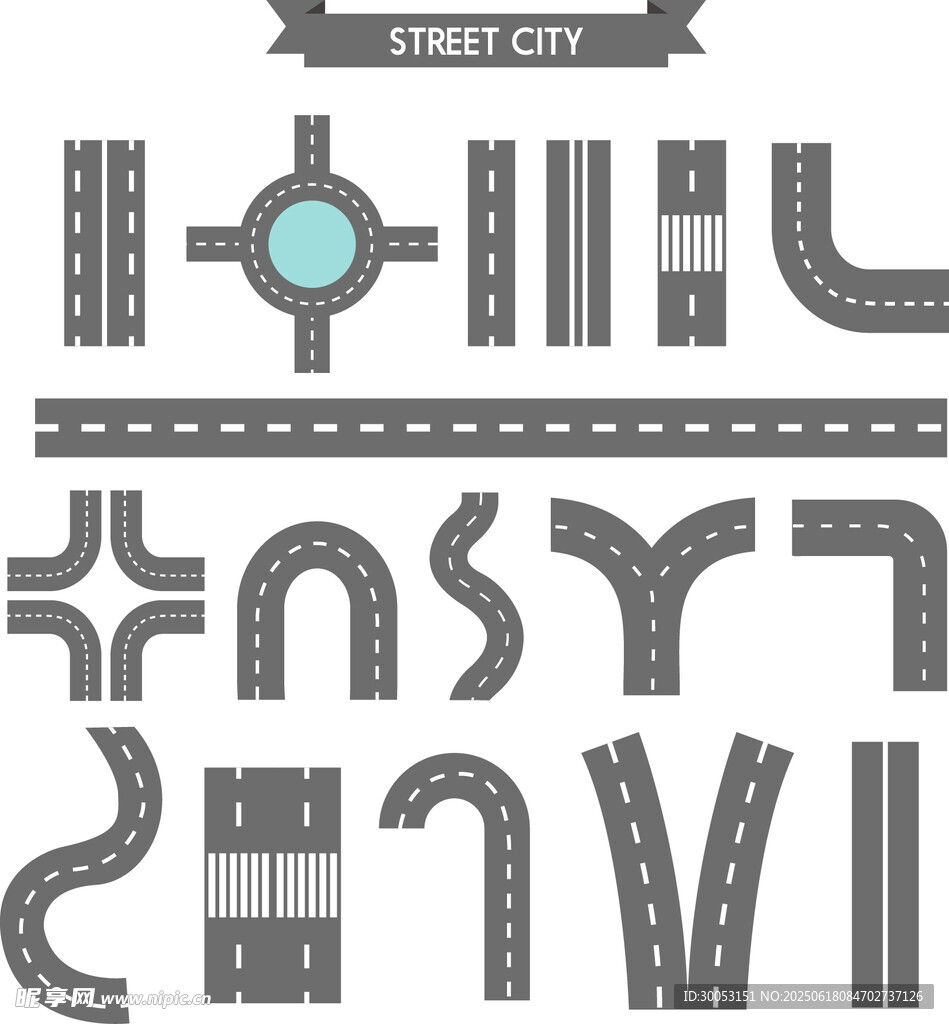 道路設計矢量素材集合