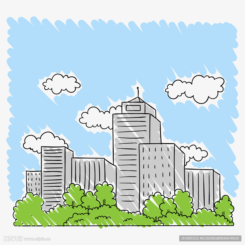 城市天際線與綠植景觀