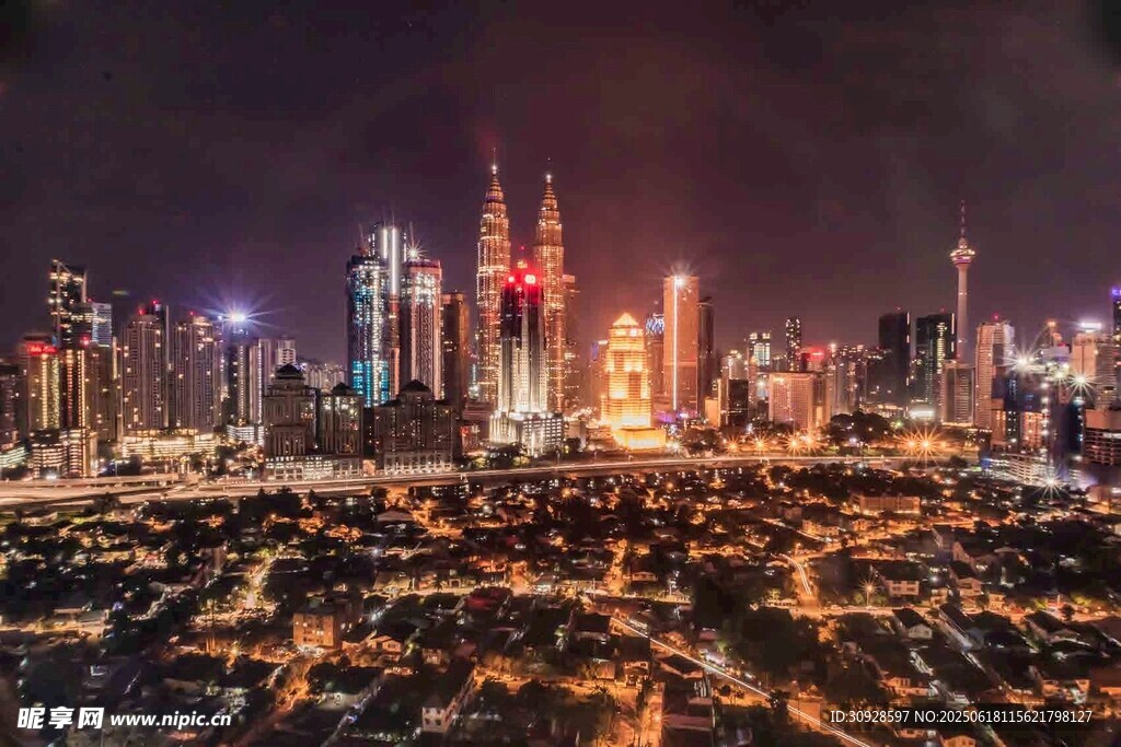 迪拜璀璨夜景城市風光