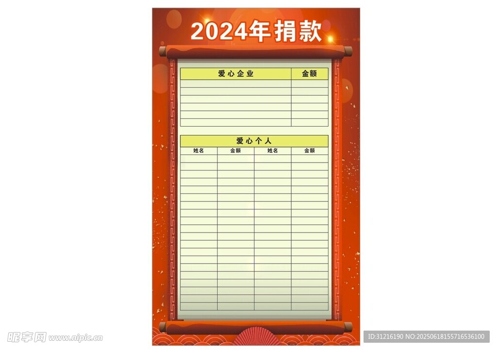2024年捐款牌