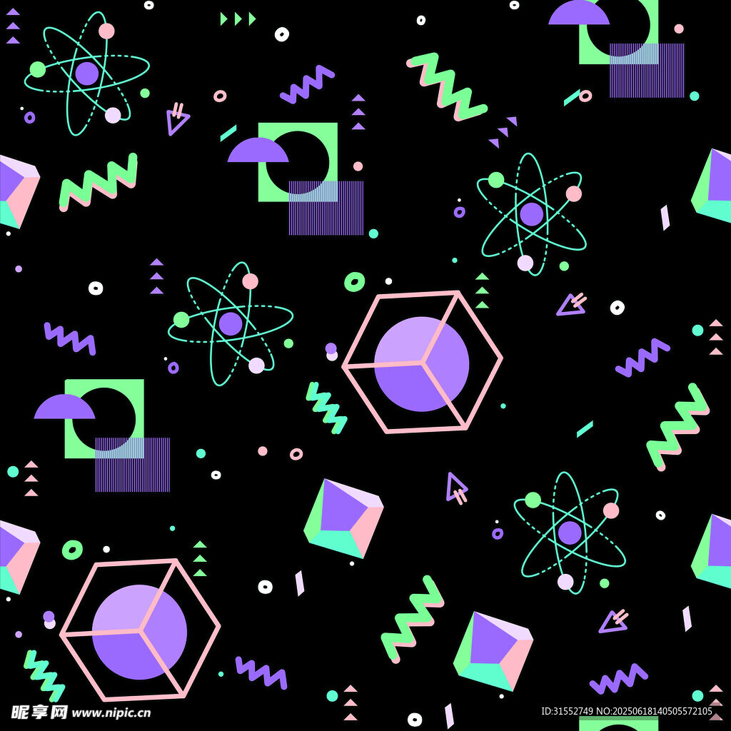 霓虹科技風幾何圖案背景