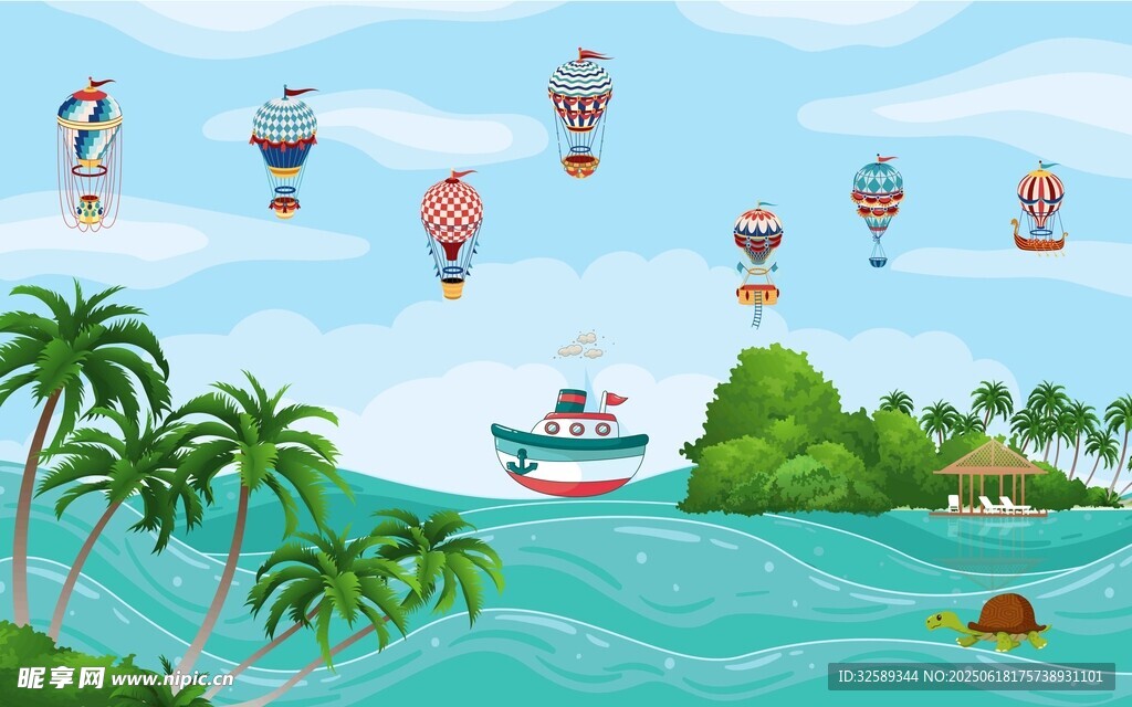 熱帶海島的熱氣球之旅