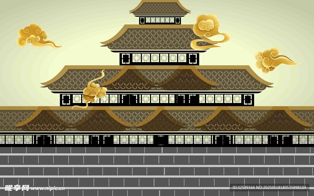古建筑金飾背景