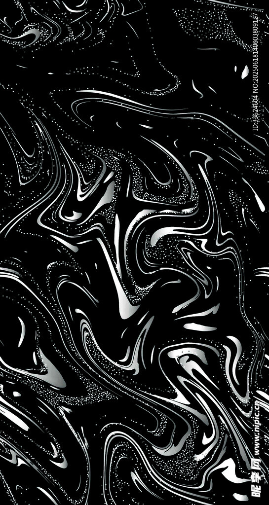黑白流體藝術紋理圖案