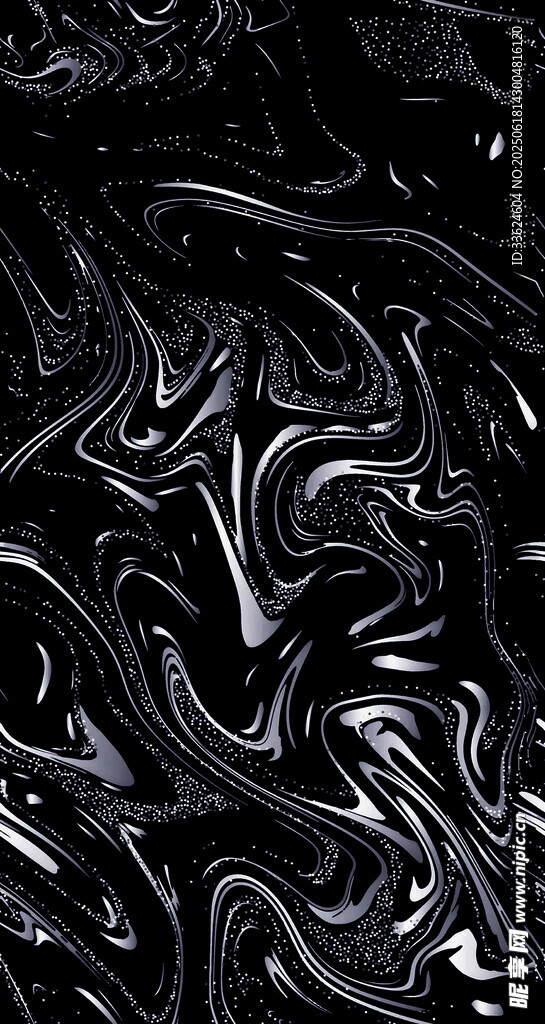 幾何 黑色流體紋理抽象圖案