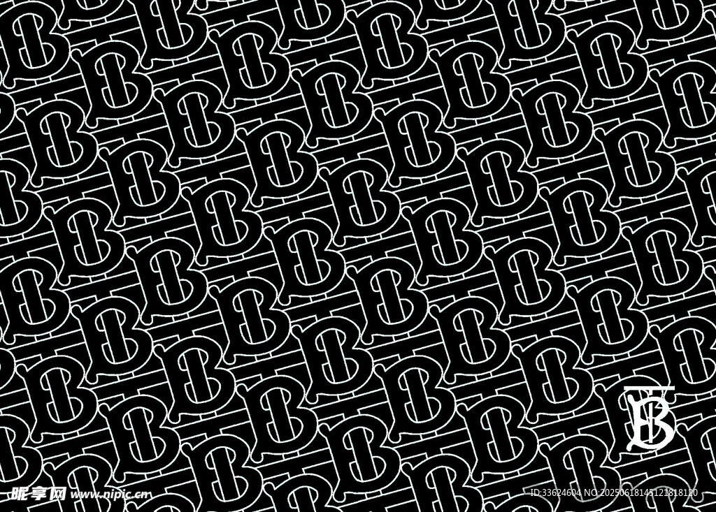 大牌 黑色字母B圖案紋理背景
