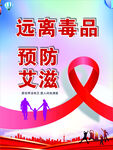遠(yuǎn)離毒品預(yù)防艾滋病宣傳海報(bào)