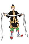 蒙古族男子持哈達展示服飾