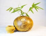 竹植于木紋花瓶雅致擺件