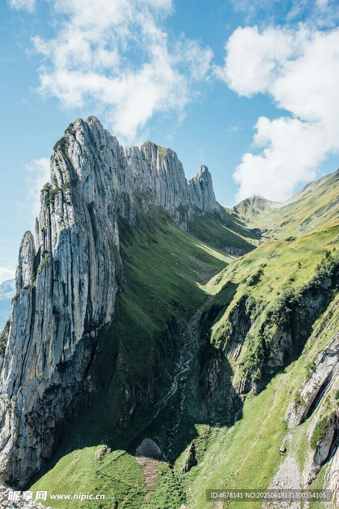 巍峨青山 綠意盎然的景致