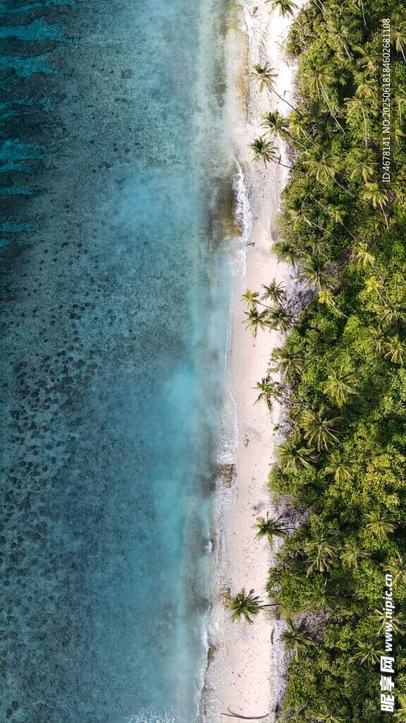 熱帶海島美麗海岸線風光