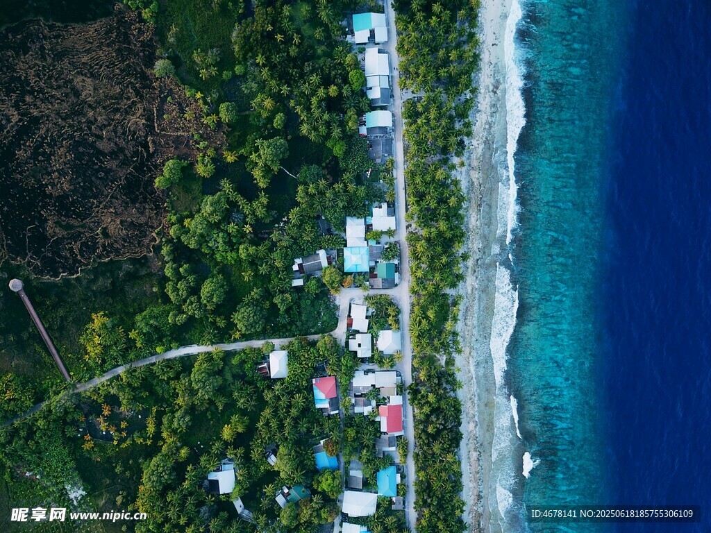 海濱村落鳥瞰圖