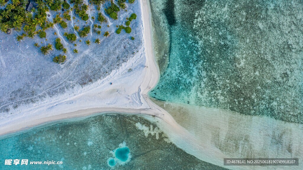 俯瞰美麗海島與清澈海水