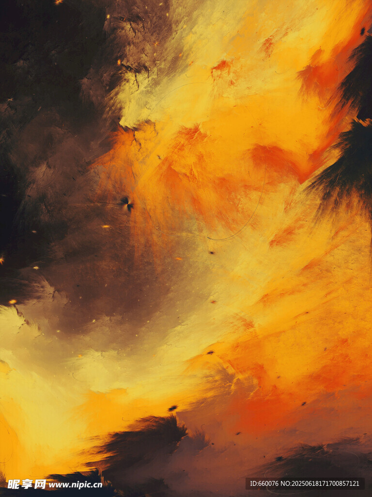 抽象炫彩天空油畫背景