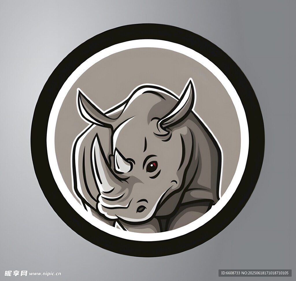犀牛頭像標志設計
