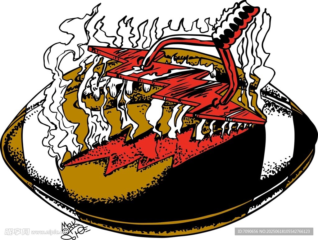 火焰吉他插畫