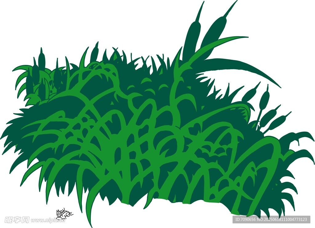 茂盛草叢插畫