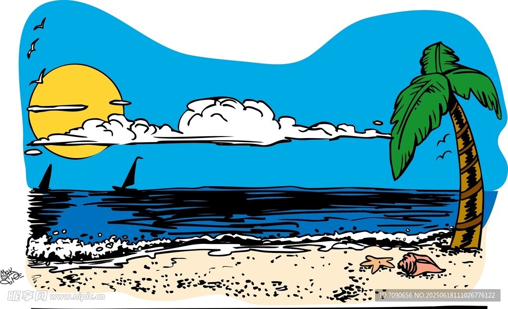 夏日海灘風光