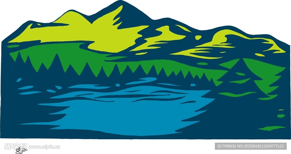 山水風光插畫