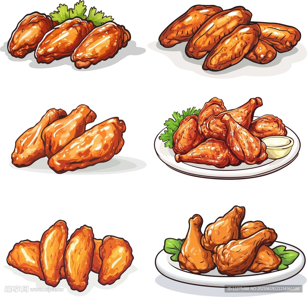 美味多樣的炸雞翅拼盤