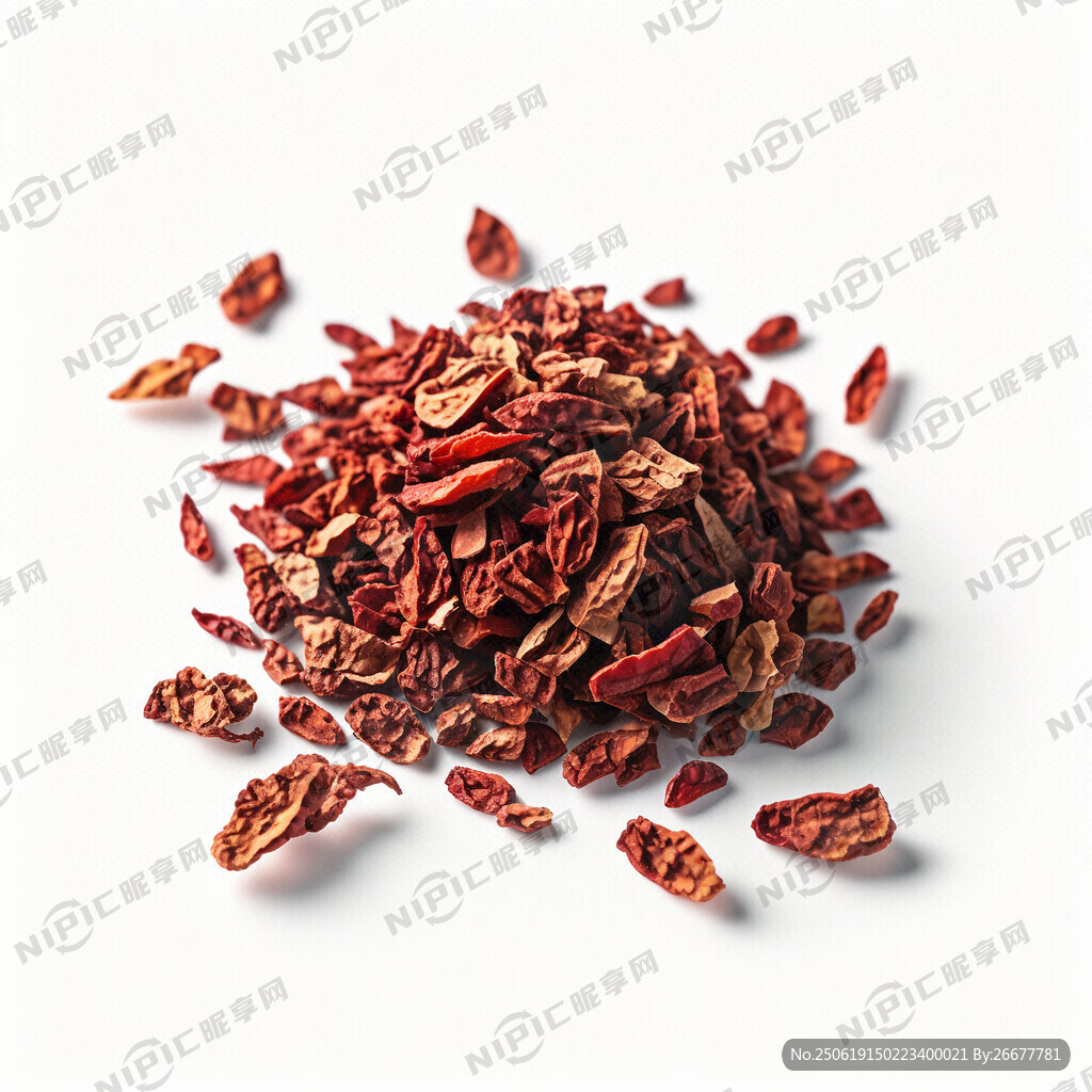 干紅辣椒碎 白色背景