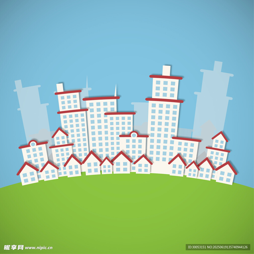 卡通風(fēng)格的城市建筑景觀