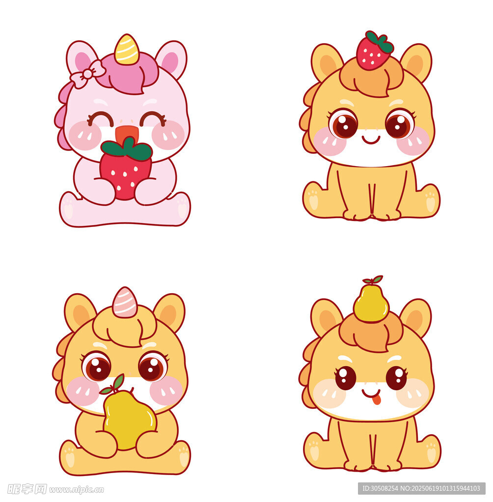 可愛小馬寶動物水果造型卡通形象