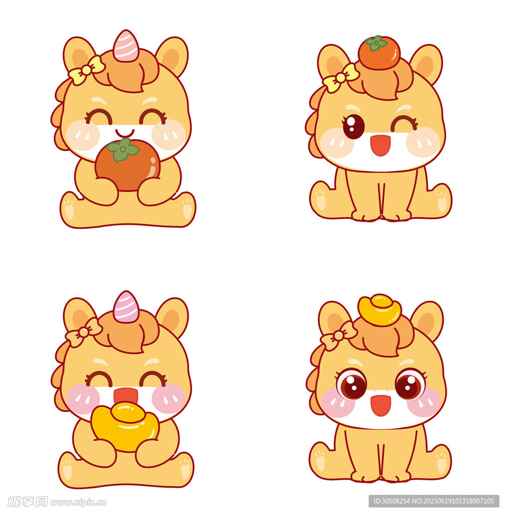 可愛(ài)萌趣小馬寶寶動(dòng)物卡通形象