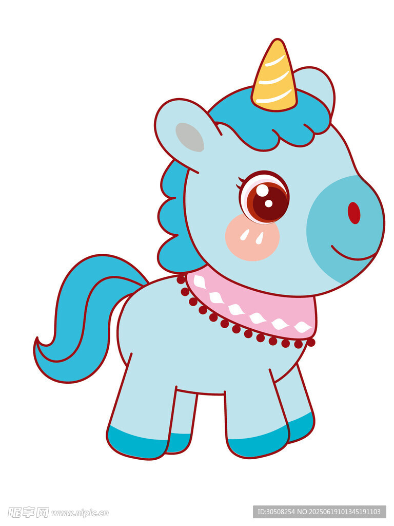 可愛(ài)獨(dú)角獸小馬插畫(huà)