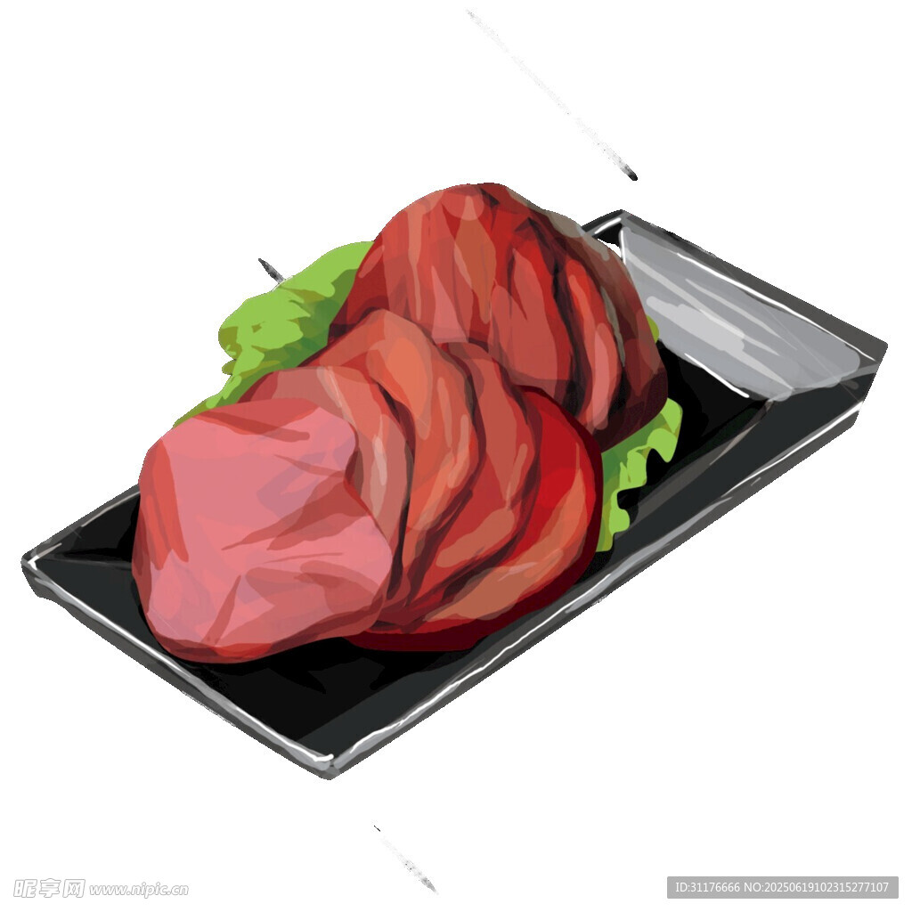 美味切片牛肉擺盤展示