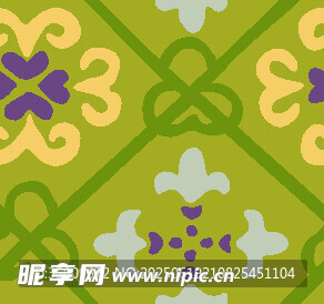 復古幾何花卉圖案設計
