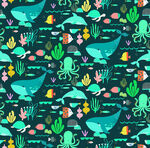海洋生物繽紛圖案