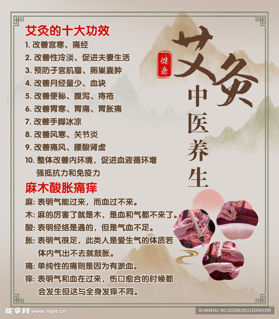 艾灸養生知識宣傳頁