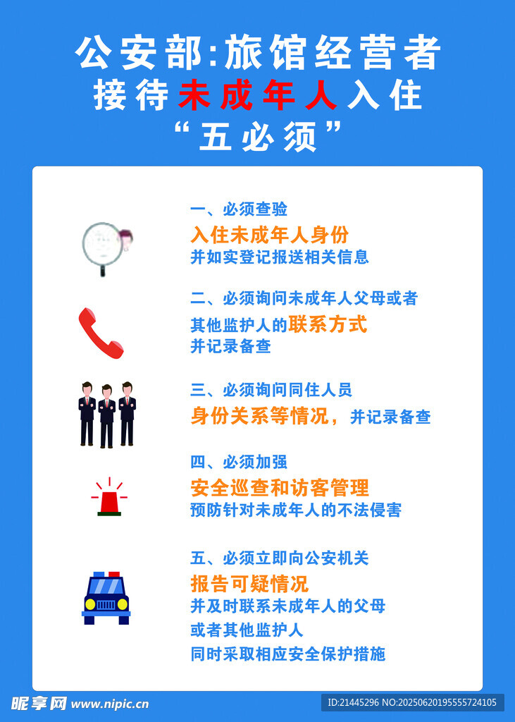 旅館經營者接待未成年人五必須