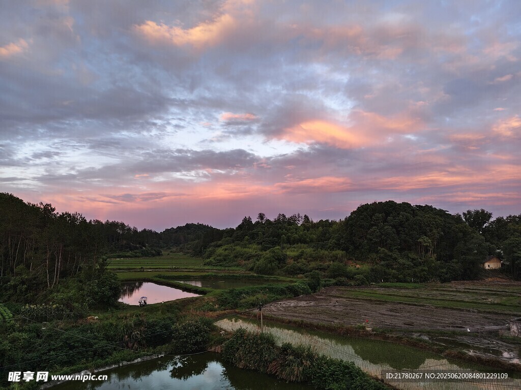 鄉村黃昏美景