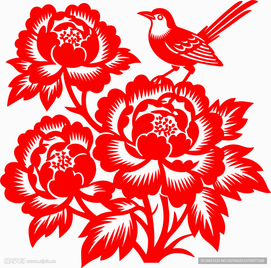 剪紙花鳥圖案