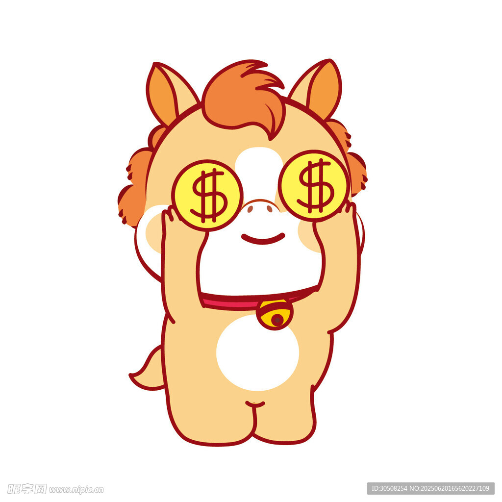 萌態小馬舉金幣超可愛