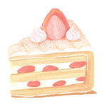 草莓奶油蛋糕插畫(huà)