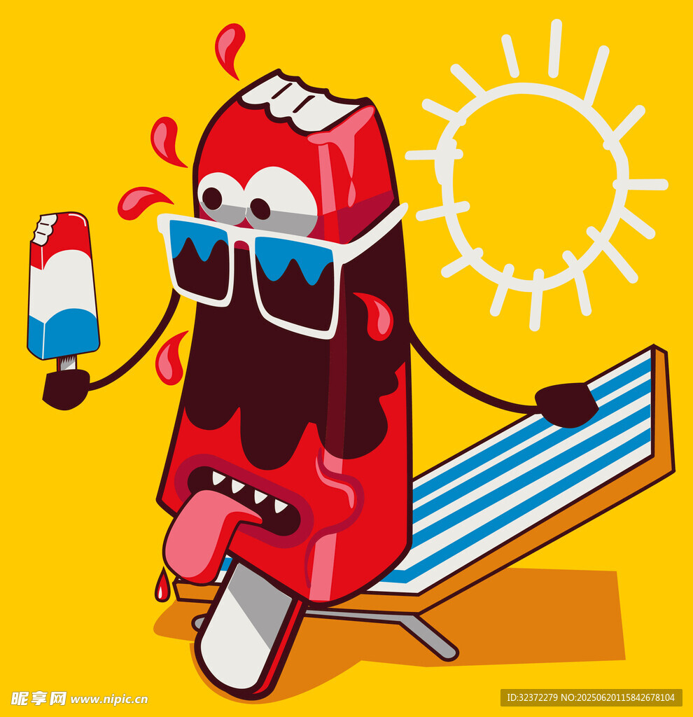 卡通冰箱夏日愜意度假