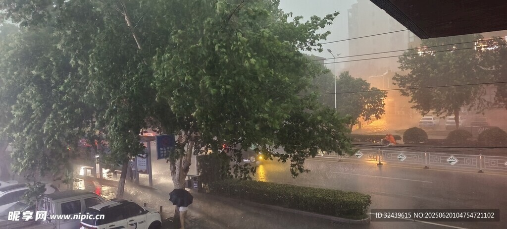 雨中街道景象