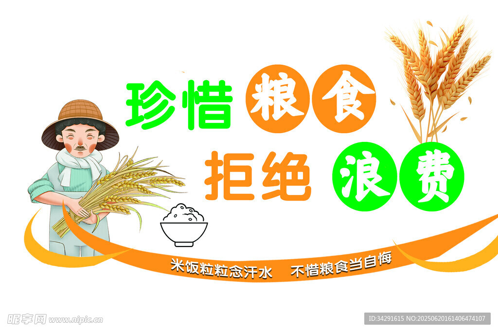 珍惜糧食節約牌
