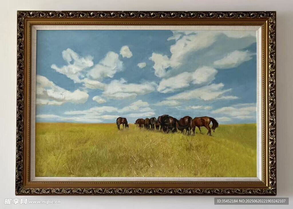 草原馬群圖