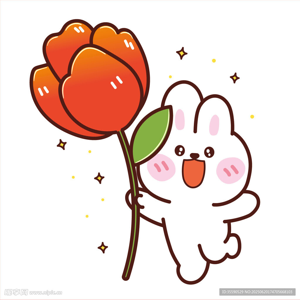 抱花小兔