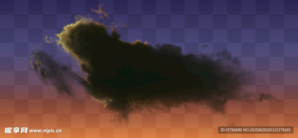 夜空中的神秘黑色云朵