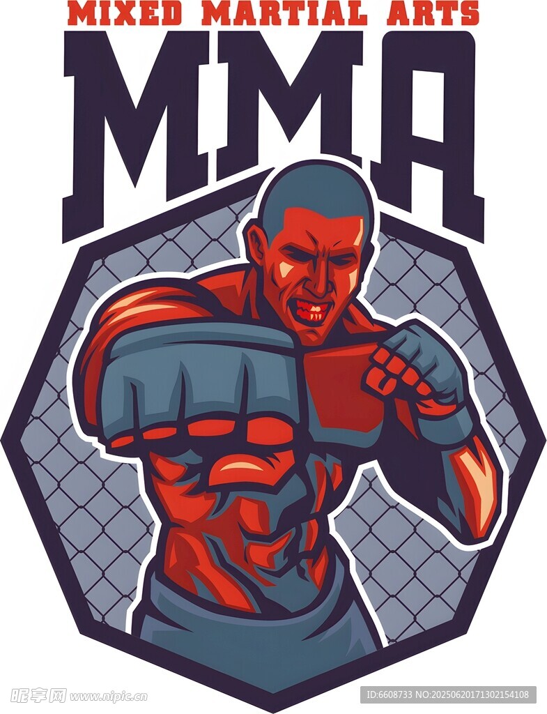 MMA格斗者插畫形象