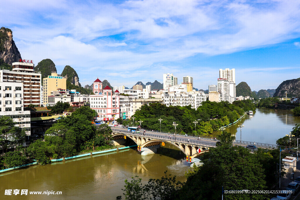 河畔城市風光與橋梁美景